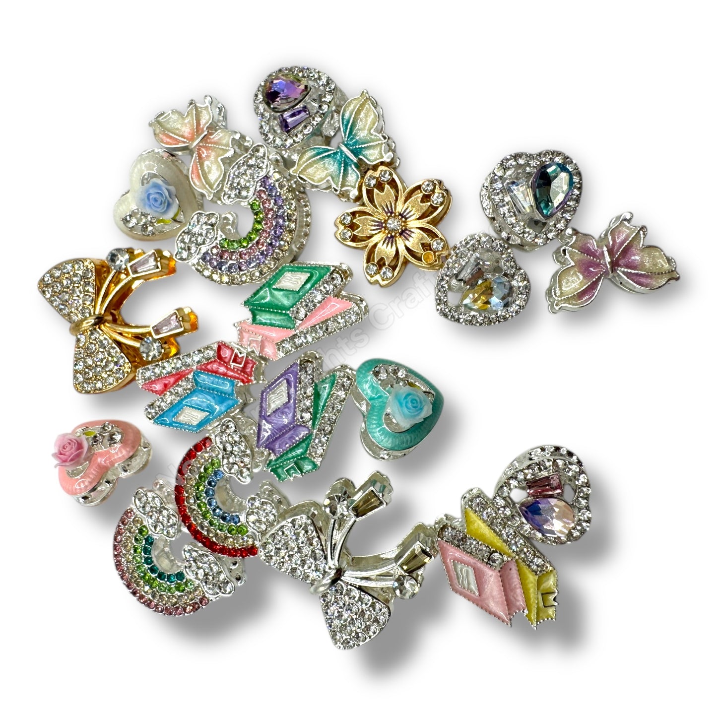 Metal Alloy Metal Beads - Books, Rainbows, Butterflies, Flowers, Bows, Heart Metal Beads - Read Description -Fits Pen