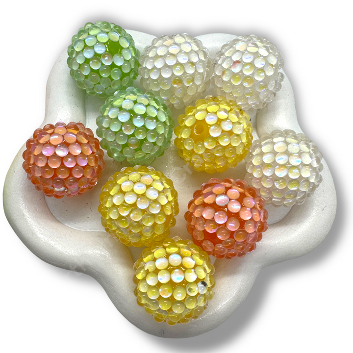 Glass Bubble 20mm Acrylic Base Beads - 10pc.