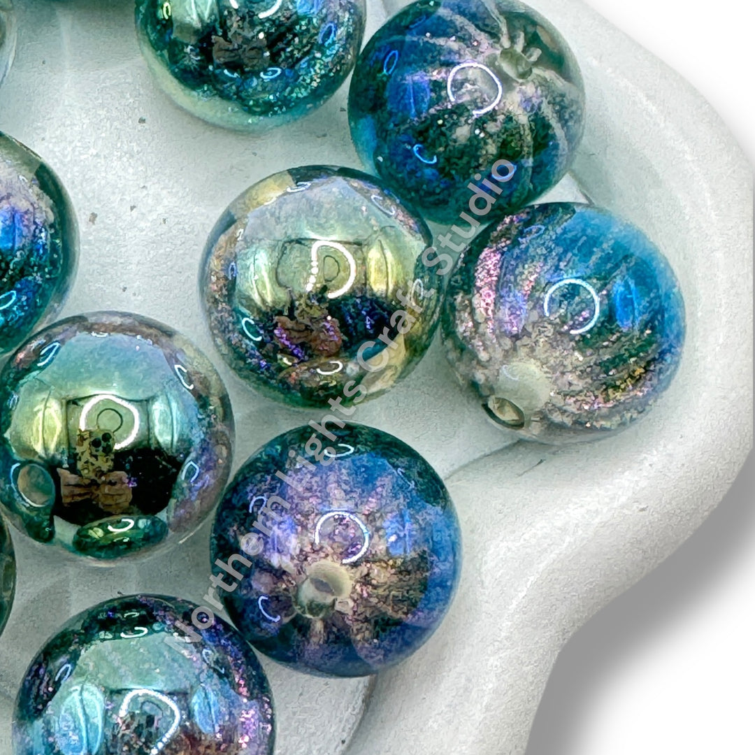 Starburst Premium Glitter Luminous 16mm Beads -10pc.