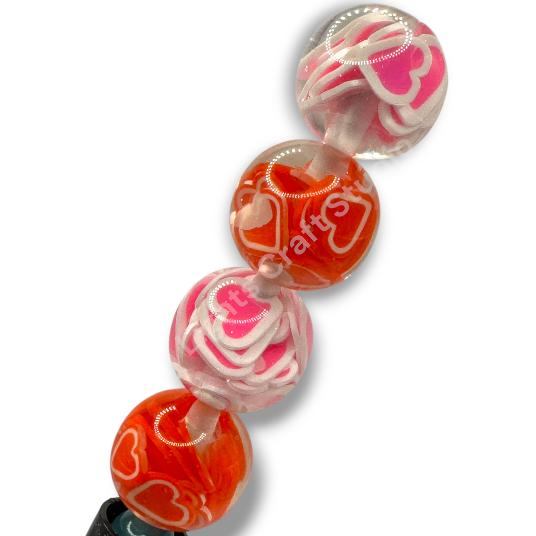 Heart Confetti Snowglobe 16mm Resin Bead Mix - 20pc.