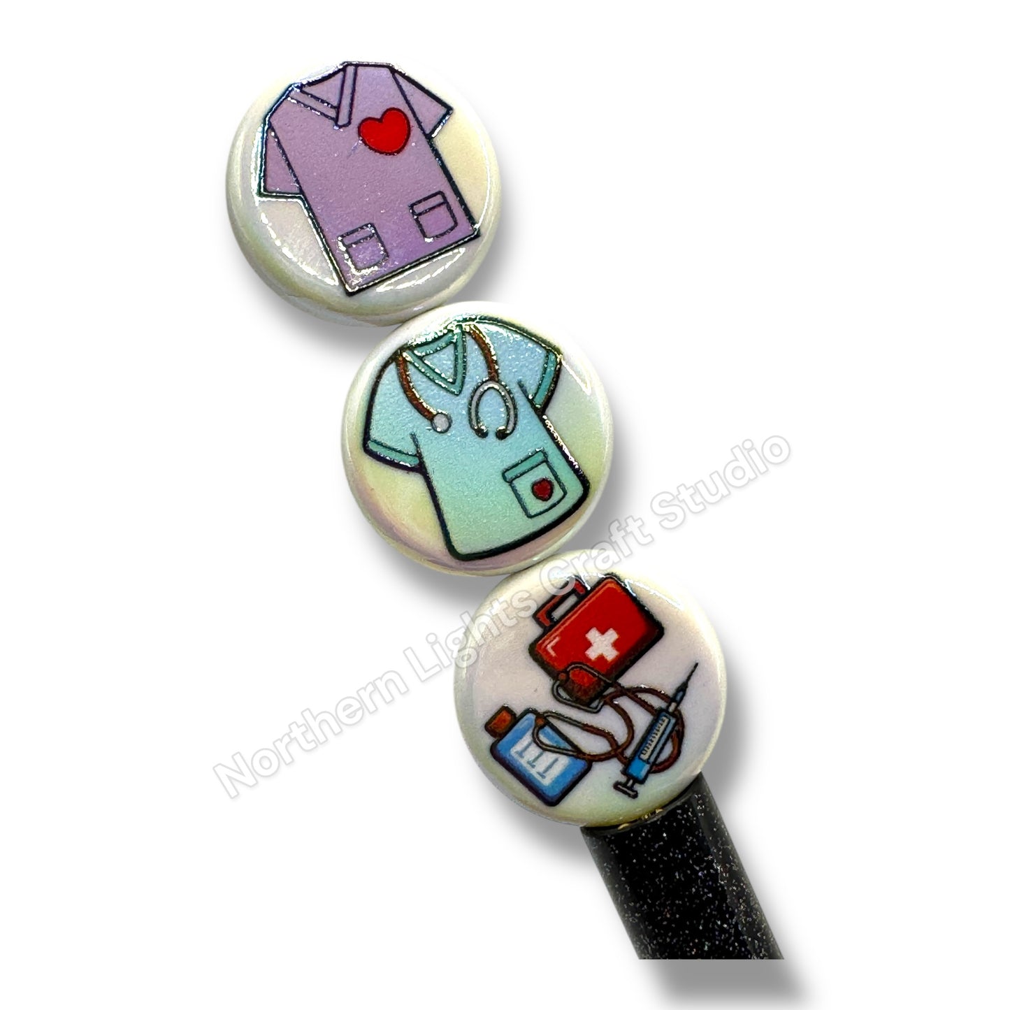 Nurse Printed Acrylic Bead Mix - 10 pc.