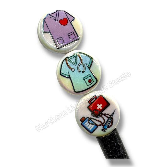 Nurse Printed Acrylic Bead Mix - 10 pc.