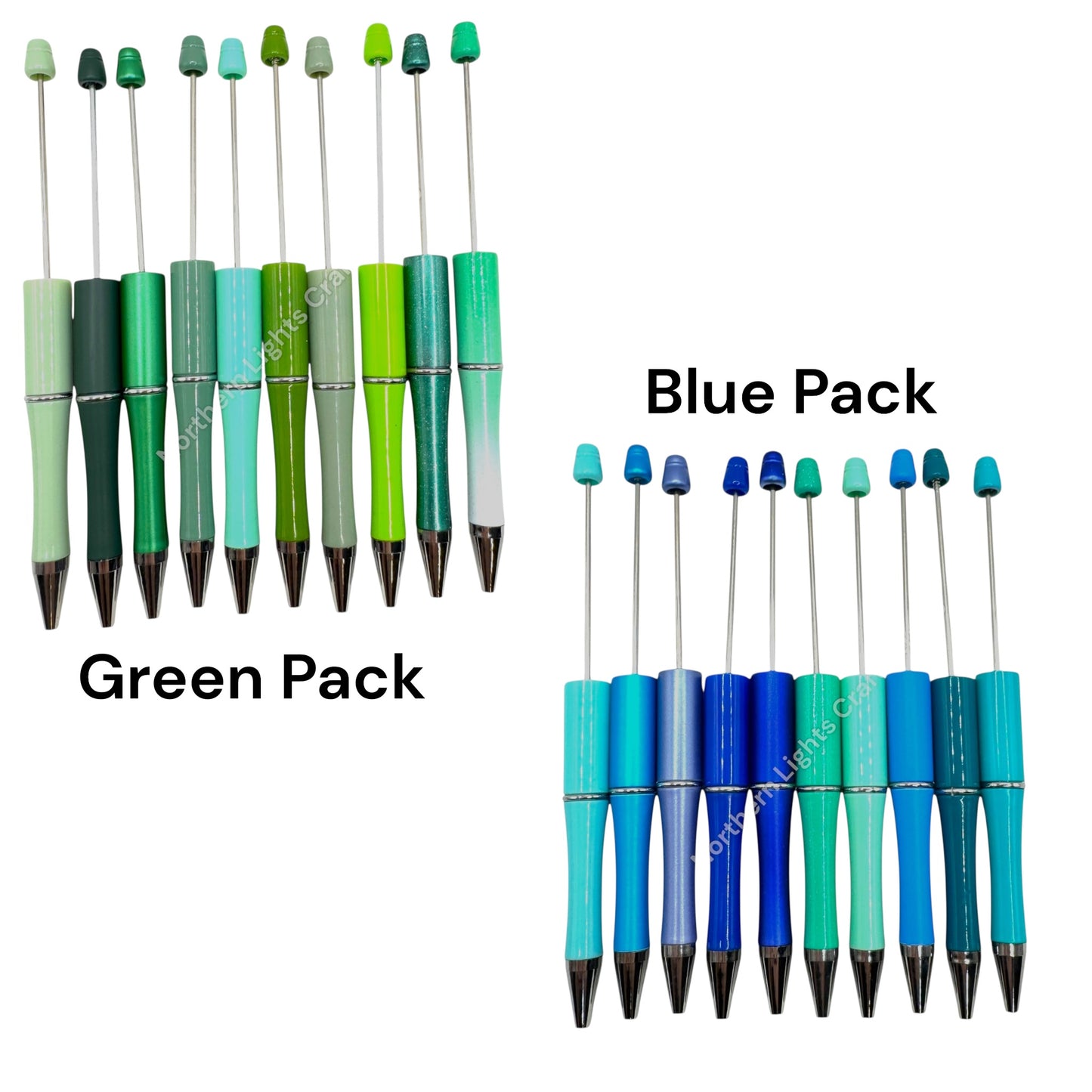 Plastic Beadable Pens Variety or Solid Colors - 10 pc. packs