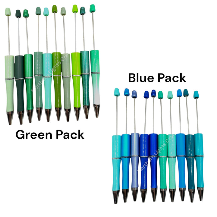 Plastic Beadable Pens Variety or Solid Colors - 10 pc. packs