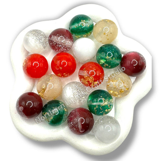 Cranberry Christmas 16mm Bead - 20 pc. Mix