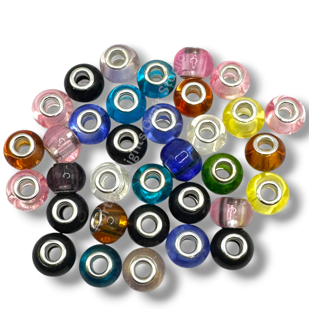 Glass Wheel Spacer 14mm Beads -25pc. Mix