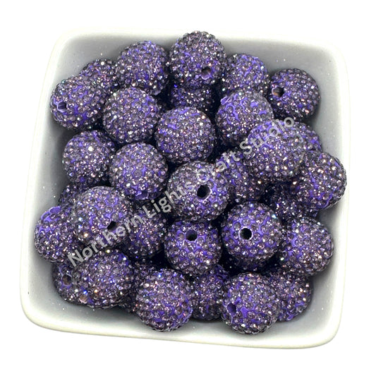 Purple Rhinestone Beads-16mm - 10pc.