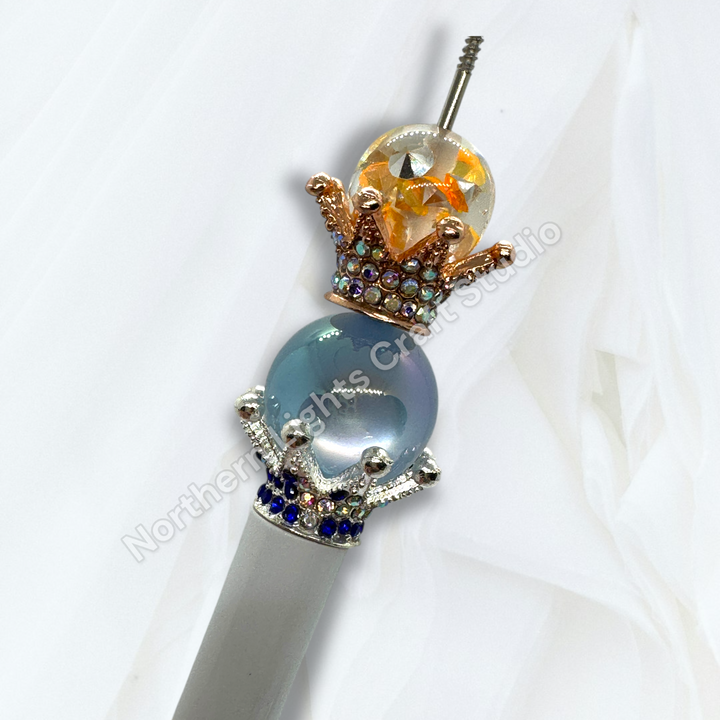 Large Metal Alloy AB/Colorful Crown Beads - 5pc. - You choose color