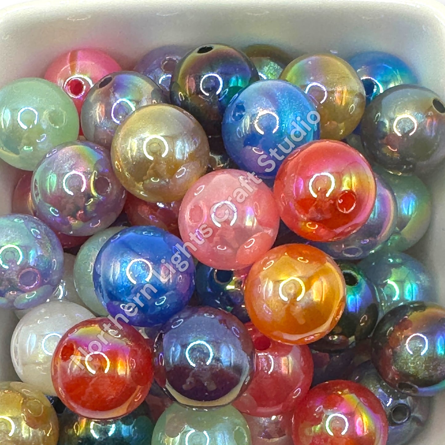 Stardust Glitter Milky Way UV 16mm Bead - 20 Pcs.