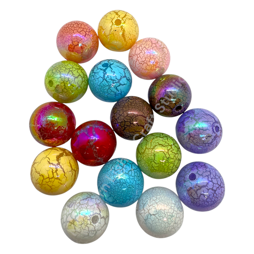 Crackle UV 20mm Acrylic Bead Mix - 10pc.