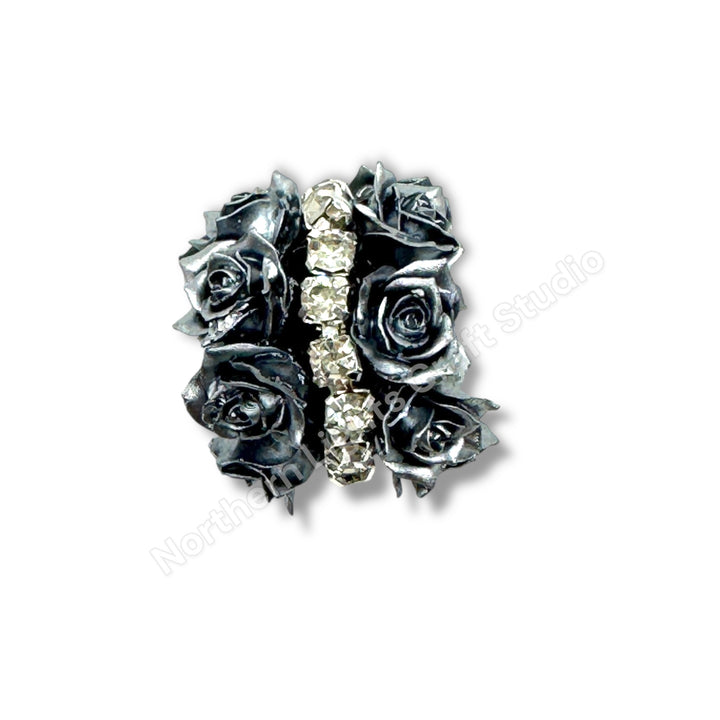 Double Row Flower with Rhinestone Chain Fancy Indian Bead