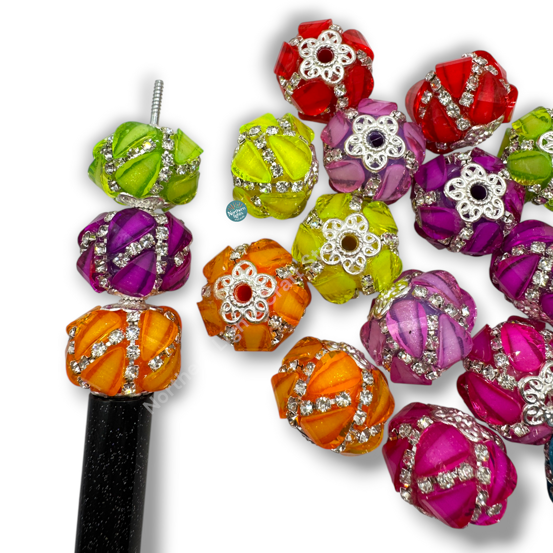 Neon Fancy Rhinestone Teardrop Beads - 10pc. Mix