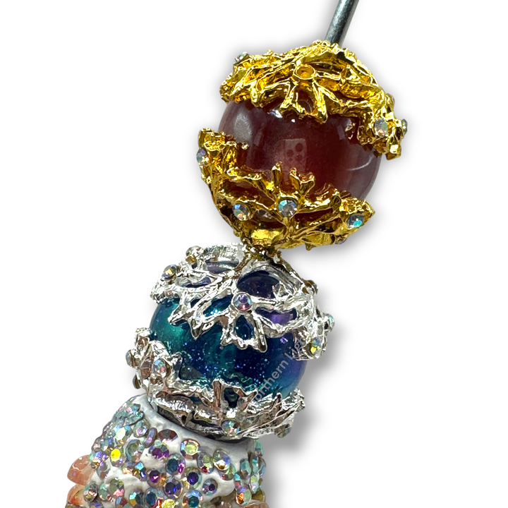 Fairy Vine Metal Alloy and Rhinestone 18mm Bead Cap - 10pc.