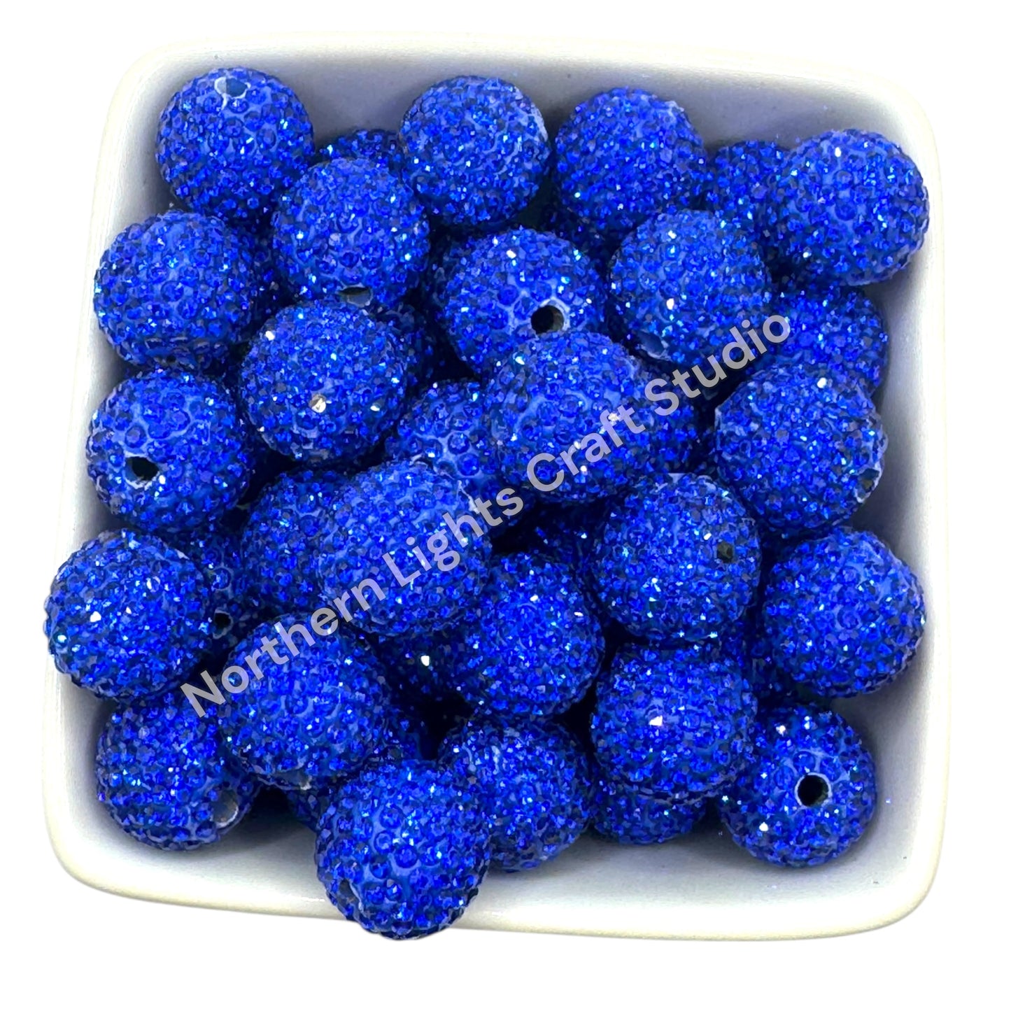 Royal Blue Rhinestone Beads-16mm - 10pc.