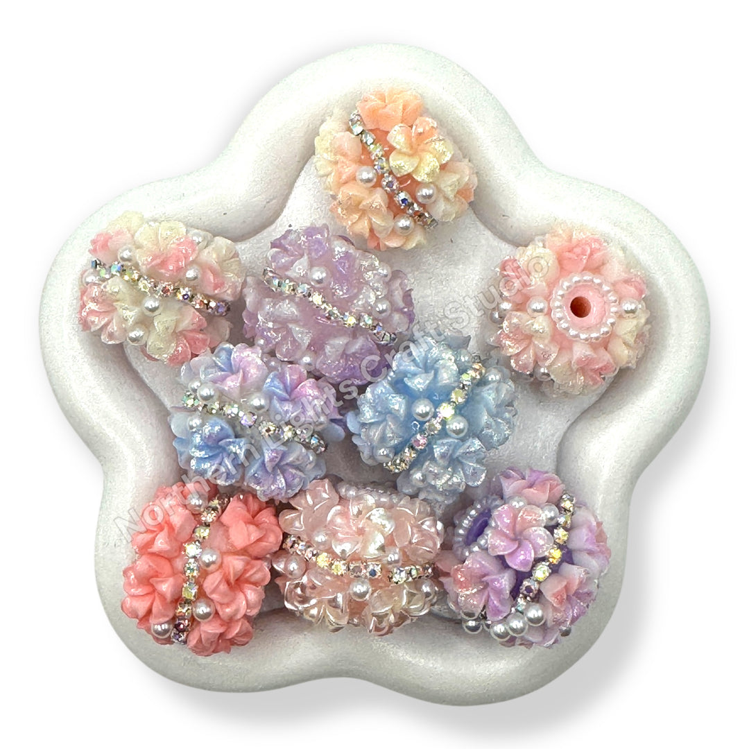 Soft Flower with Rhinestone Middle Chain - 1pc.