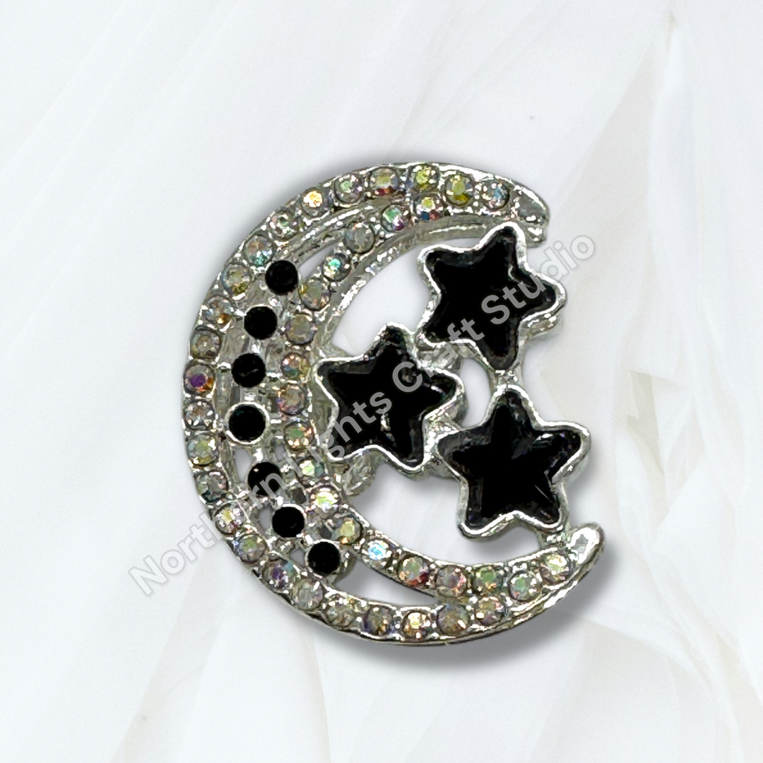 Metal Alloy Moon &amp; Stars Bead