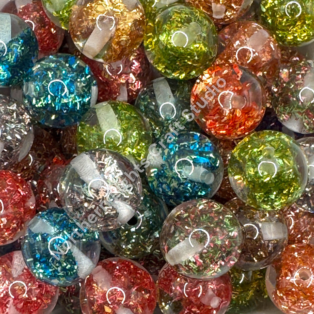 Glitter Tinsel 16mm Premium Bow Beads - 10 pieces