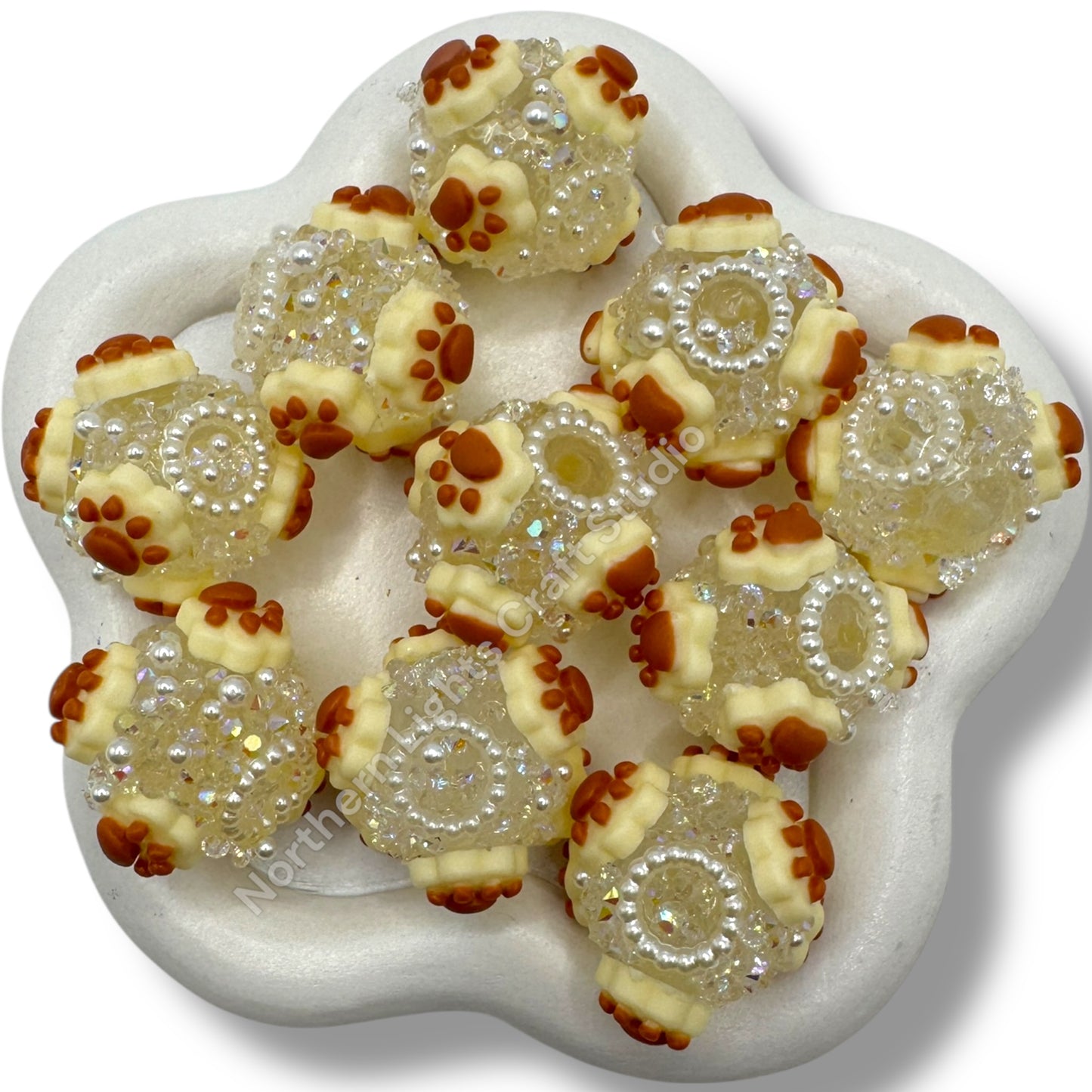 Fancy Paw Beads - Choose Color - 4pc.