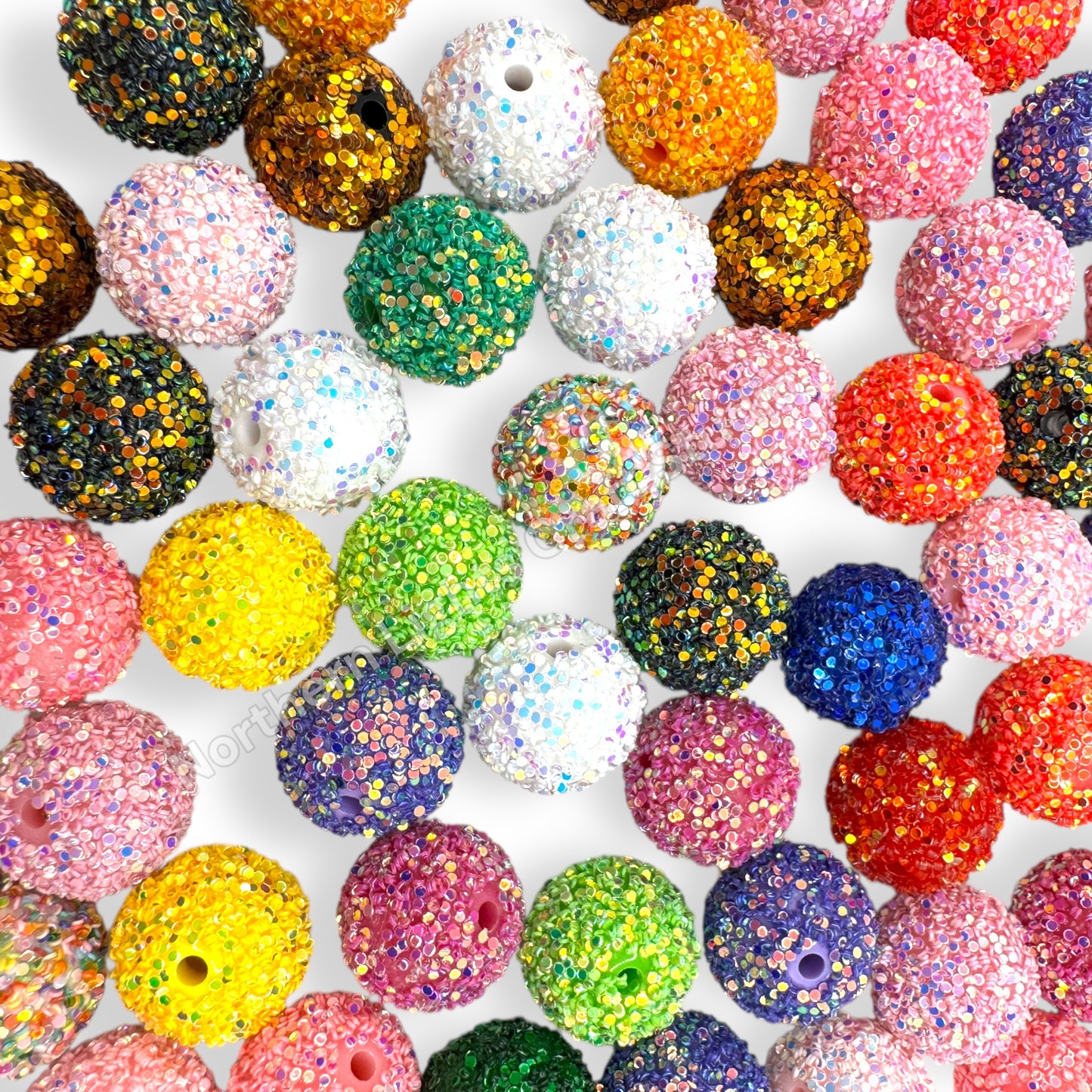 Glitter Confetti Bead 10pc. Mix - 20mm