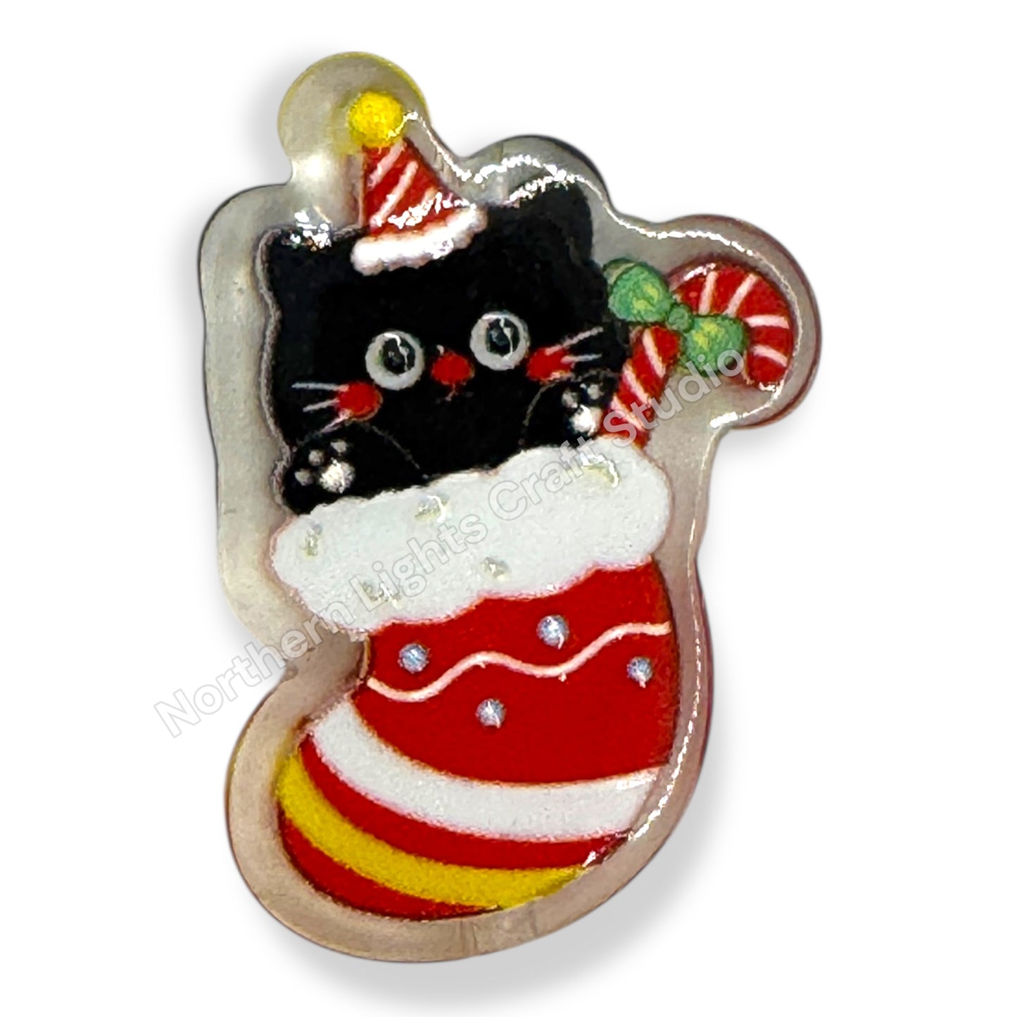 Acrylic Christmas Charm Beads, Two-Sided With Holes - 2pc.