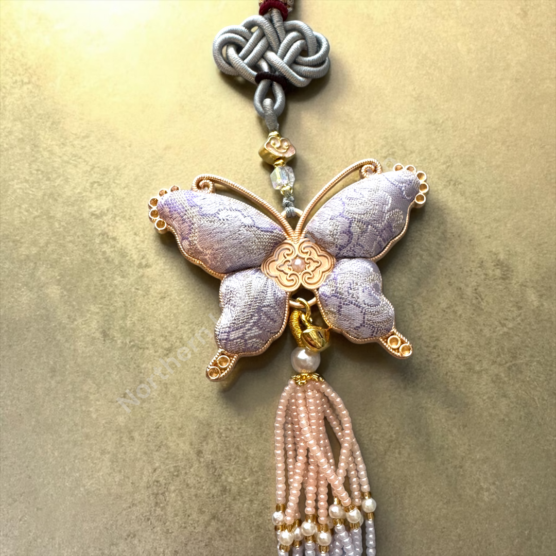 Song Brocade Long Butterfly Keychain / Decorative Hanging Charm