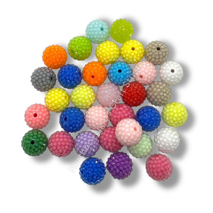 Jelly Chunky 20mm Bubblegum Rhinestone Bead Mix - 10pc