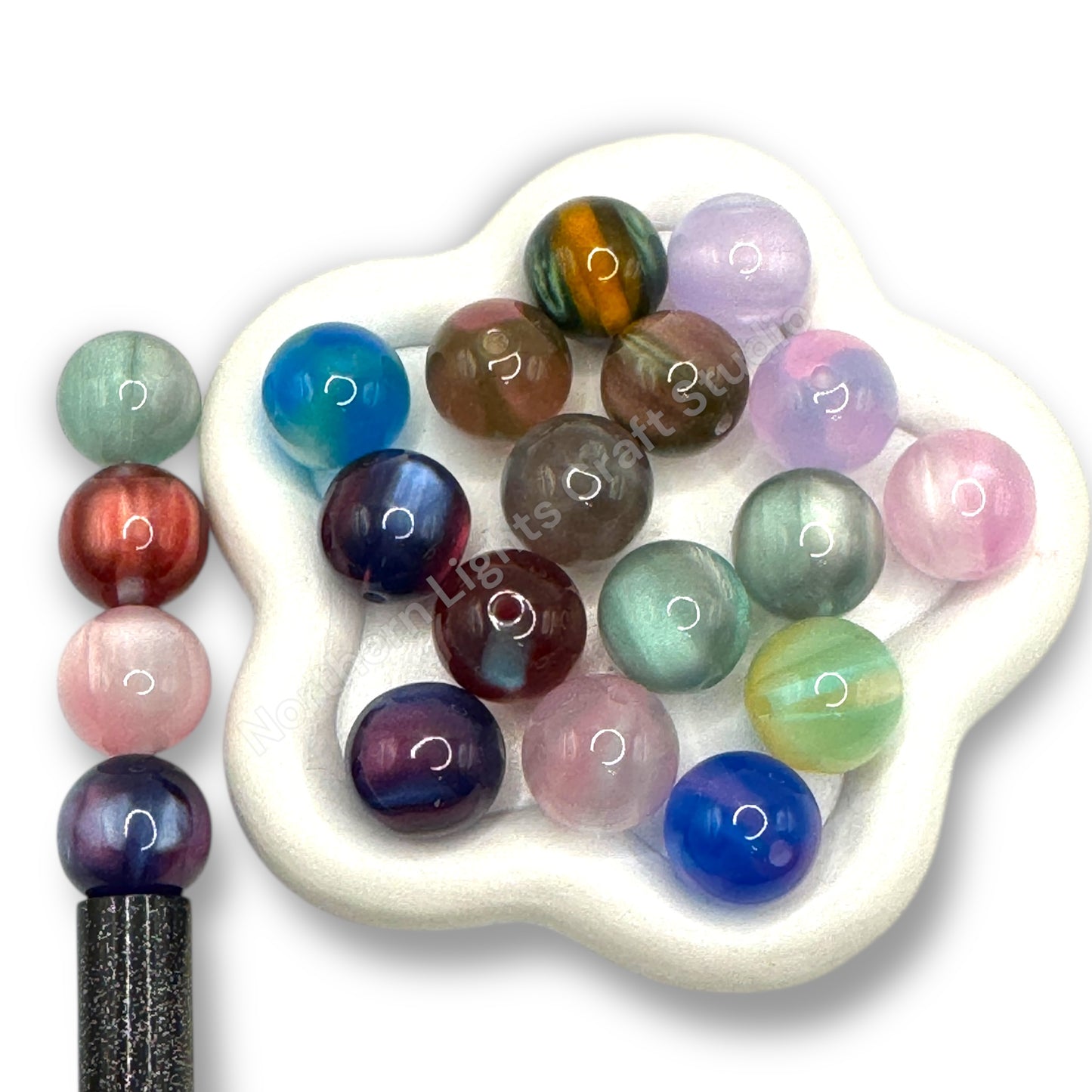Milky Way Two Tone Marble Beads 16mm - 20pc.