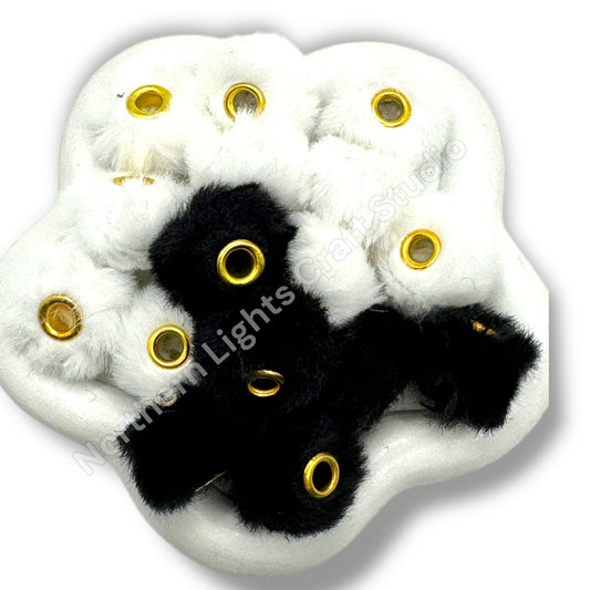 Black and White Fuzzy Spacer Mix - 20 pc.