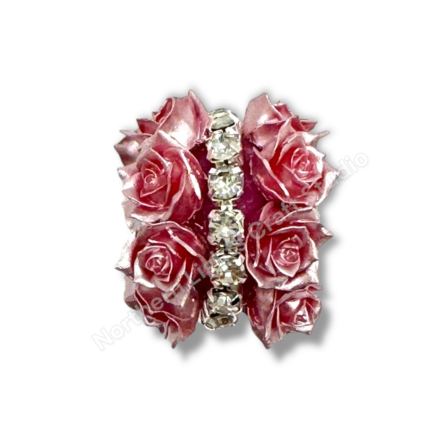 Double Row Flower with Rhinestone Chain Fancy Indian Bead