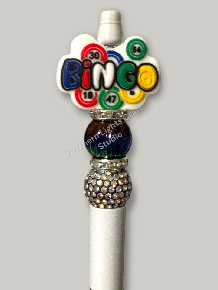 Handmade Bingo Beaded Pen, Bingo Pen, Gifts for Bingo Players, Bingo Gift, Beaded Bingo Pen, Bingo Gift Ideas, Bingo Player Gift