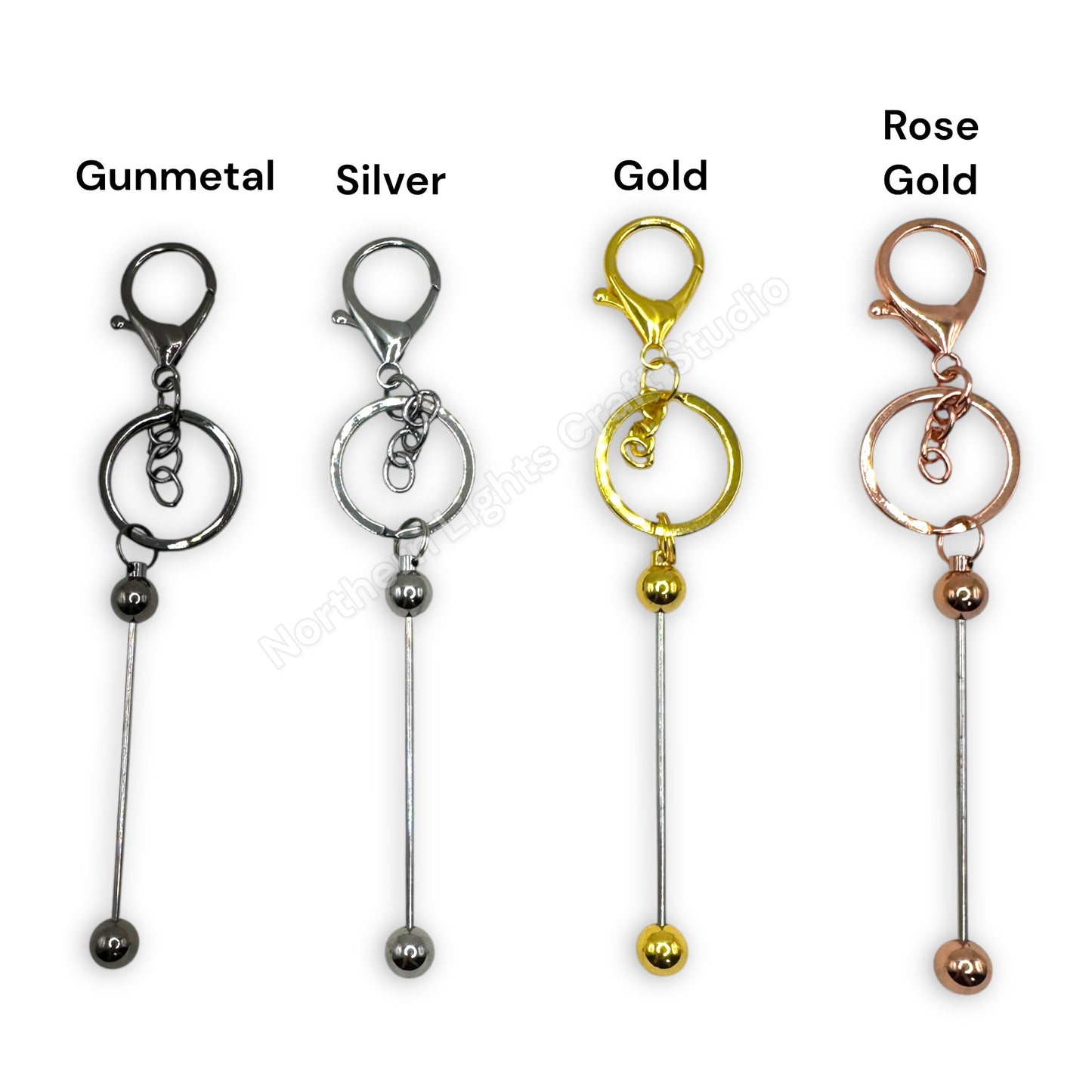 Beadable Keychains with Beadable Bar and Clasps - 5pc.