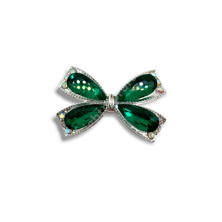 Fancy Large Metal and Crystal Bow Beads - 1pc.