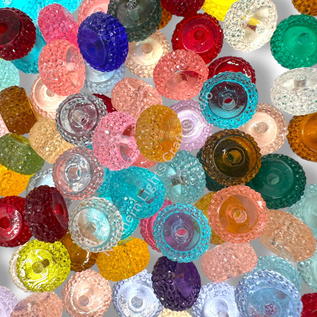 Textured Acrylic Jelly 12mm  Rondelle Spacer - 25pc