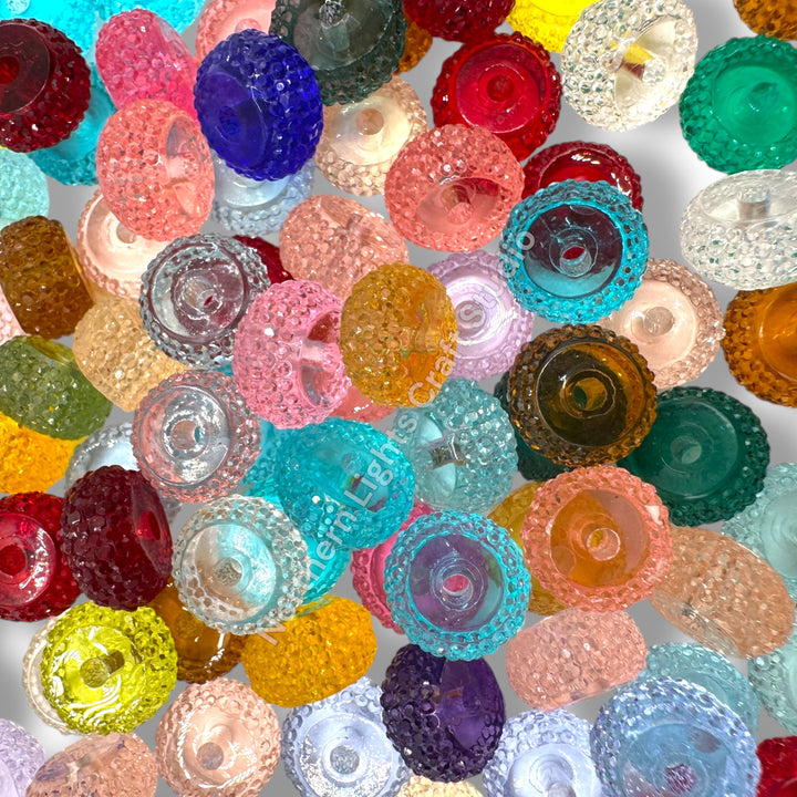 Textured Acrylic Jelly 12mm  Rondelle Spacer - 25pc