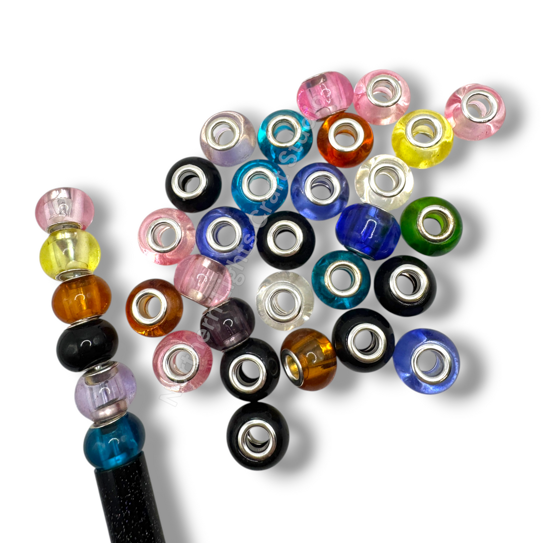 Glass Wheel Spacer 14mm Beads -25pc. Mix