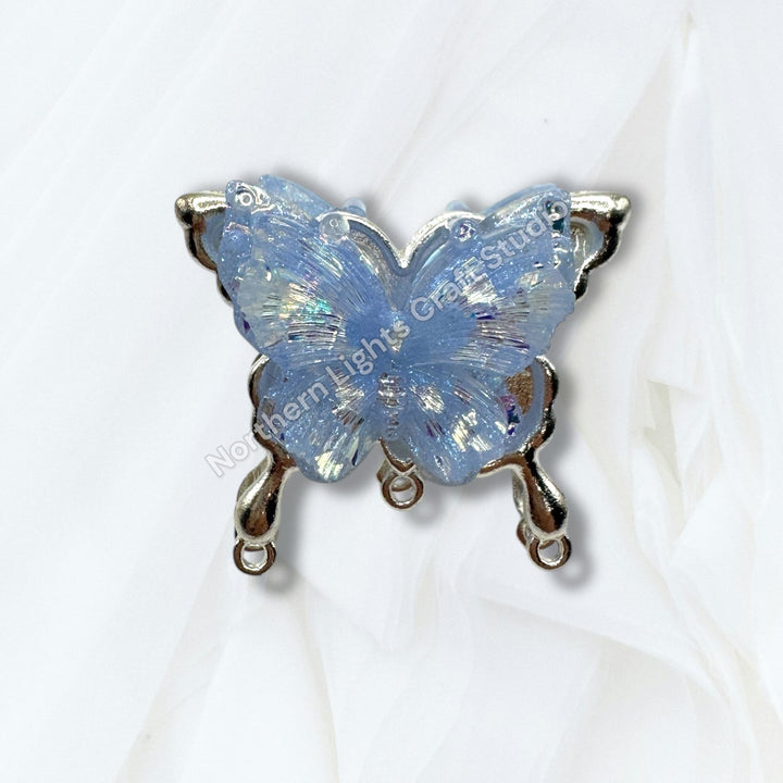Metal Silver Soft Touch Butterfly Connector Bead