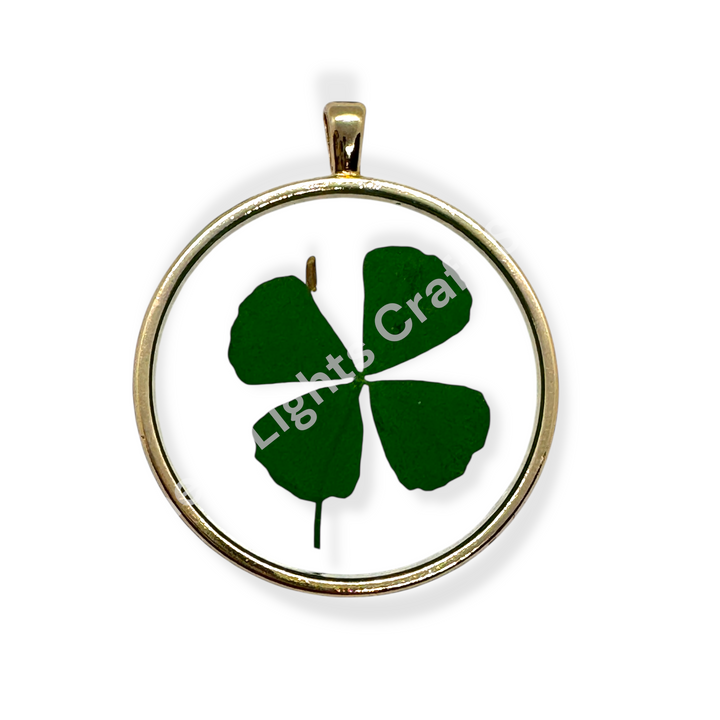 Four Leave Clover Acrylic and Glass Charm 30mm Pendant