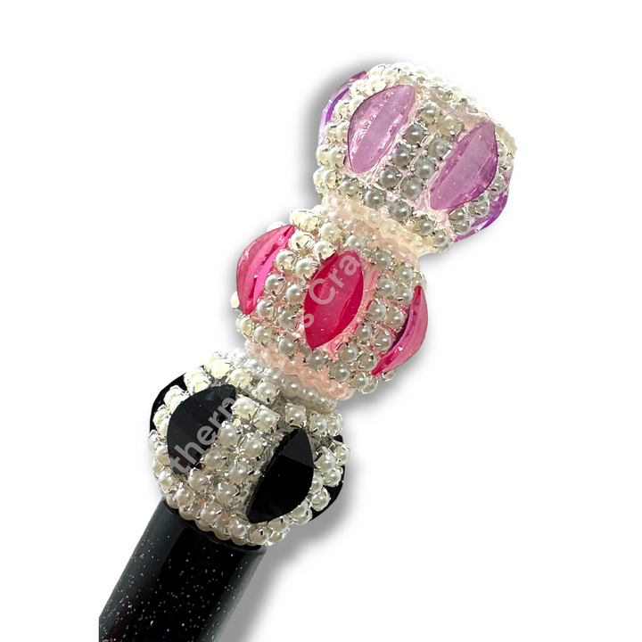 Fancy Pumpkin Slice Rhinestone Pearl Beads - 5pc.  Mix