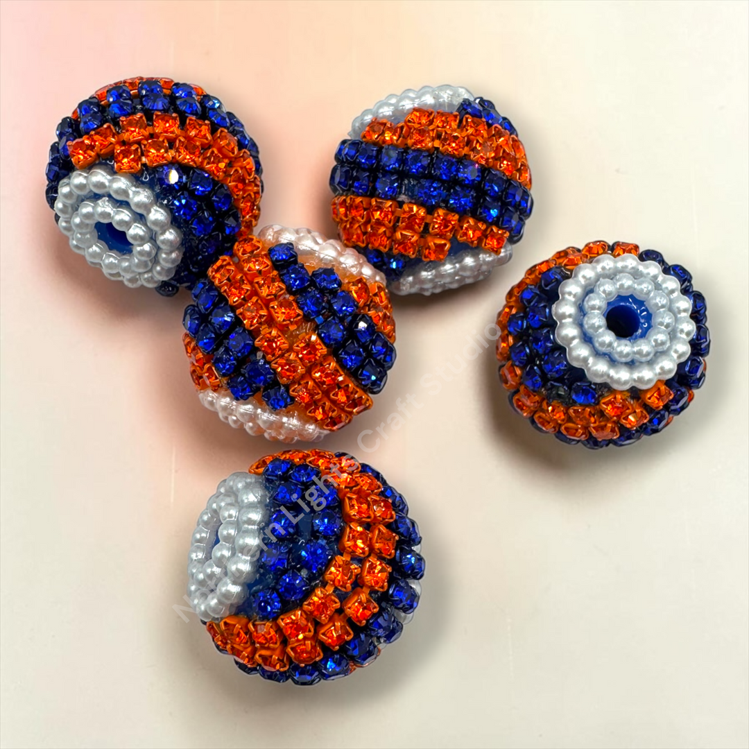 Rhinestone Swirl Fancy Acrylic 20mm Mix - 7pc.