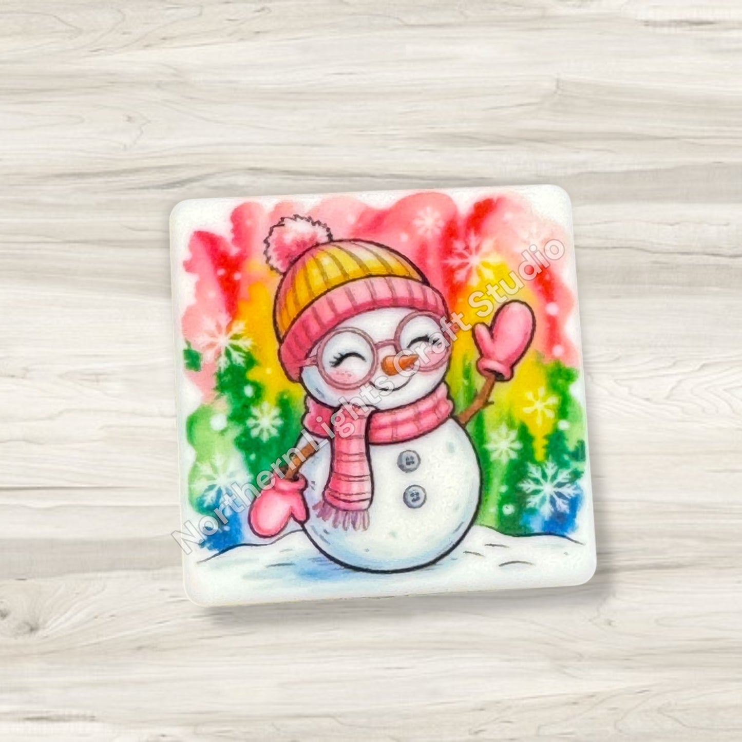 Cute Printed Christmas Theme Focal Beads - 1pc.