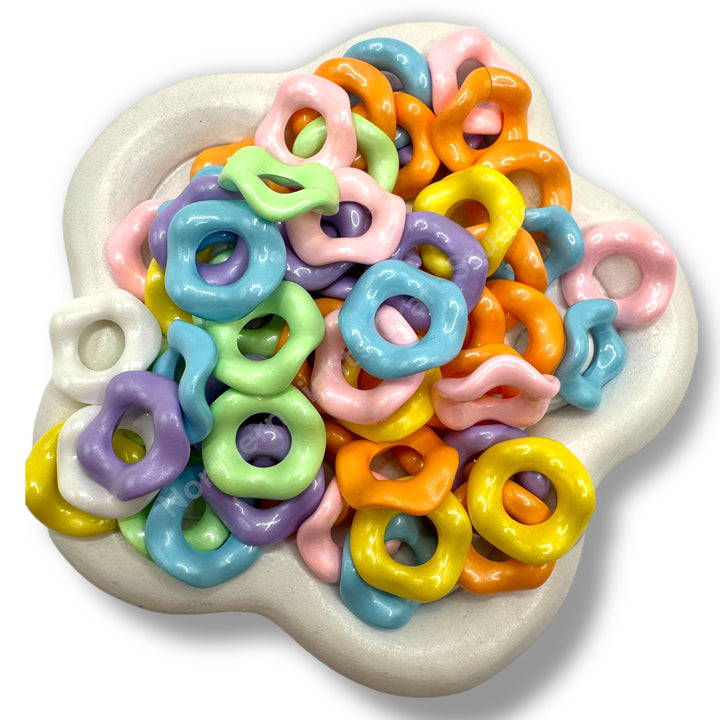 Pastel Pearl Finish Wavy Spacer 16mm Mix of 50 pcs.