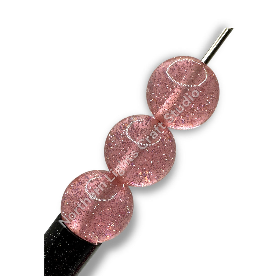 Glitter Dust 16mm High Quality Resin Beads - 20 Pcs.