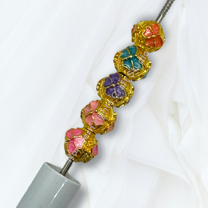 Copper Gold Plated Enamel Butterfly 10mm Beads - 10pc. mix