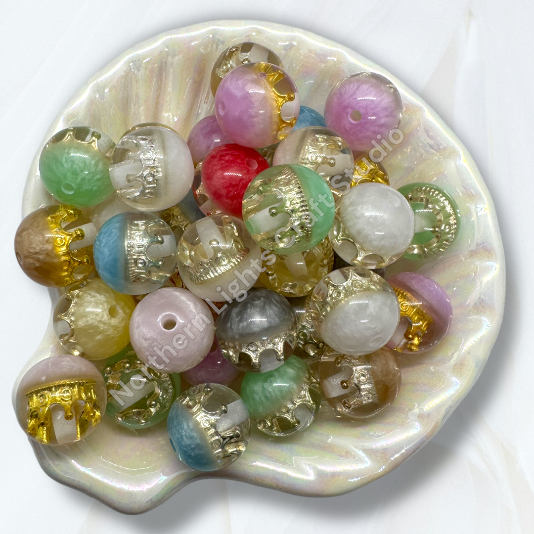 Crown Galaxy Luminous Luxury 16mm Beads -20 Pieces