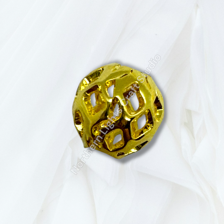 Lattice Design Metal Round 6mm Spacer Beads for Pens or Jewelry - 25pc.