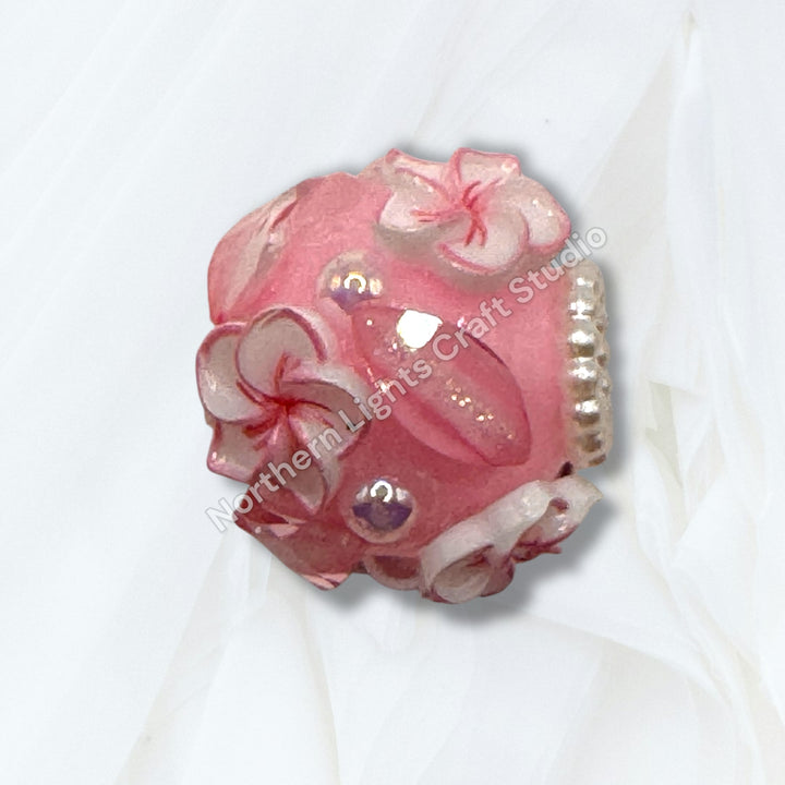 Fancy Sakura Flower 20mm Charm Bead - 5pc.
