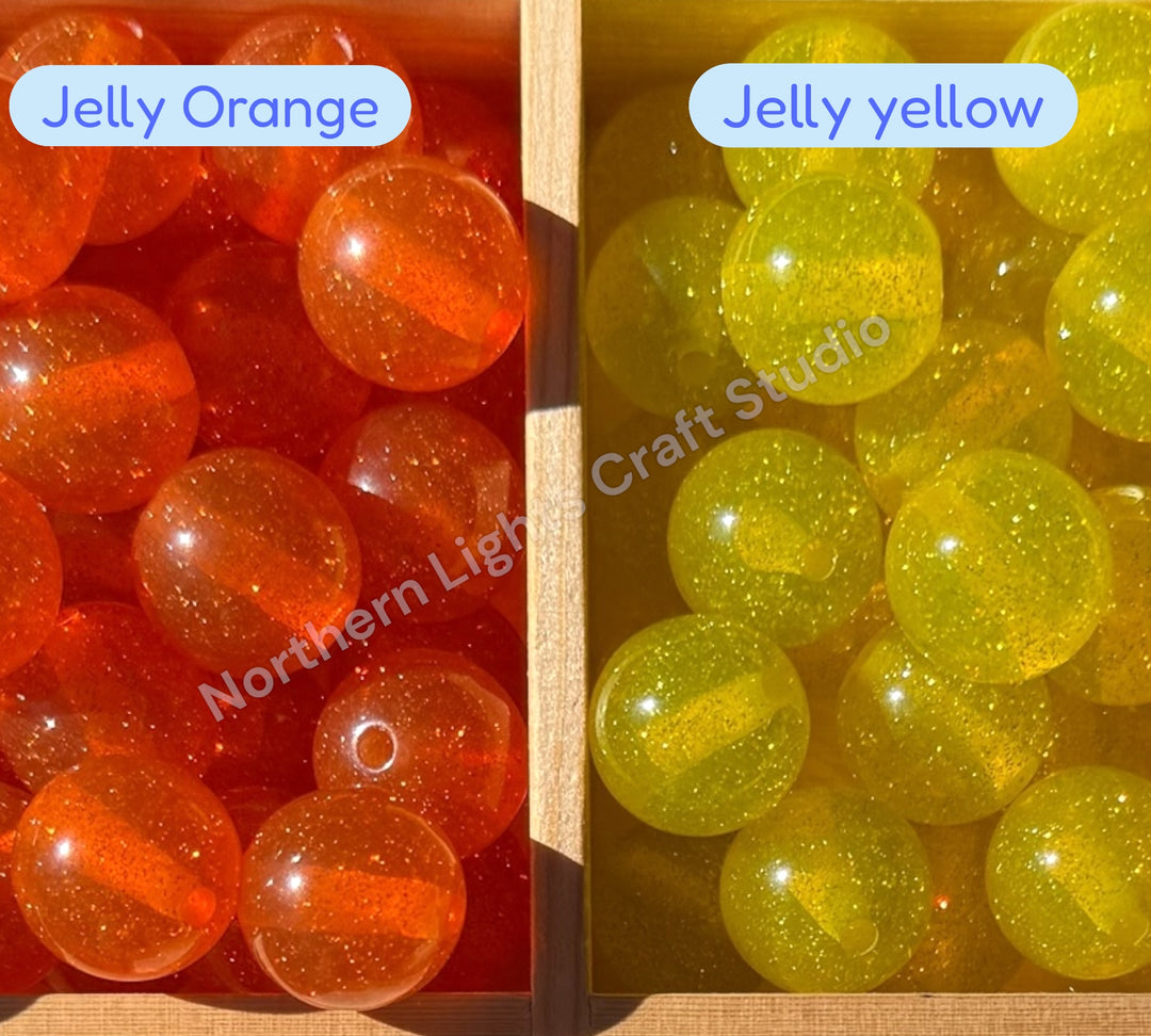 Glitter Dust 16mm High Quality Resin Beads - 20 Pcs.