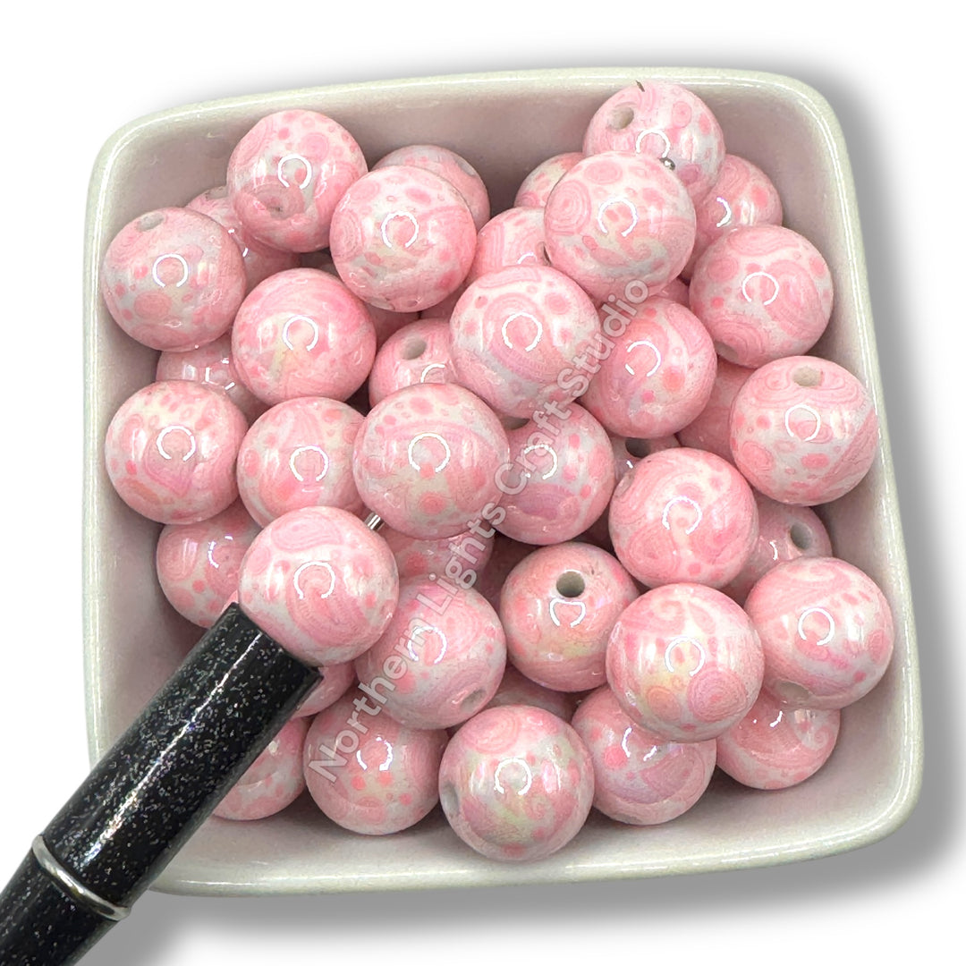 Paisley Bandana Printed 16mm Acrylic Beads - 20pc.