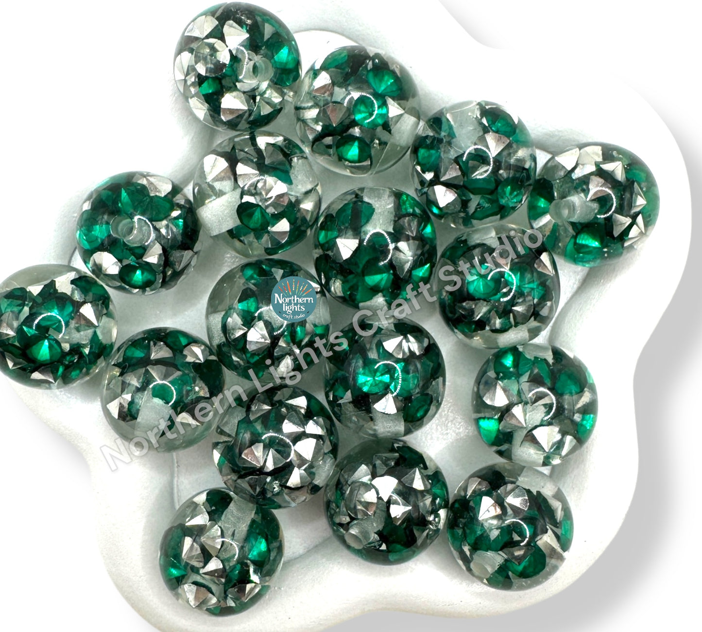 Diamond Chip Resin Beads - Bling Beads 20pc.