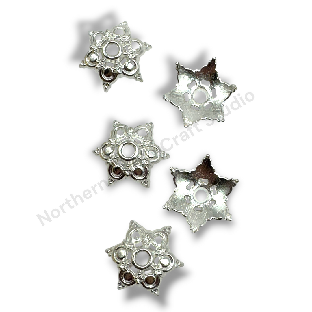 Metal Star Point 16mm Bead Cap  - 20pc.